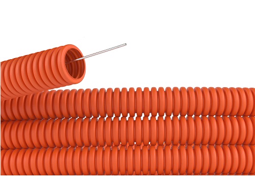 ПЛЛ ПП HF FR (нг) оранжевая 40 с протяжкой легкая Труба гофрированная ПЛЛ ПП HF FR (нг) оранжевая 40 с протяжкой легкая